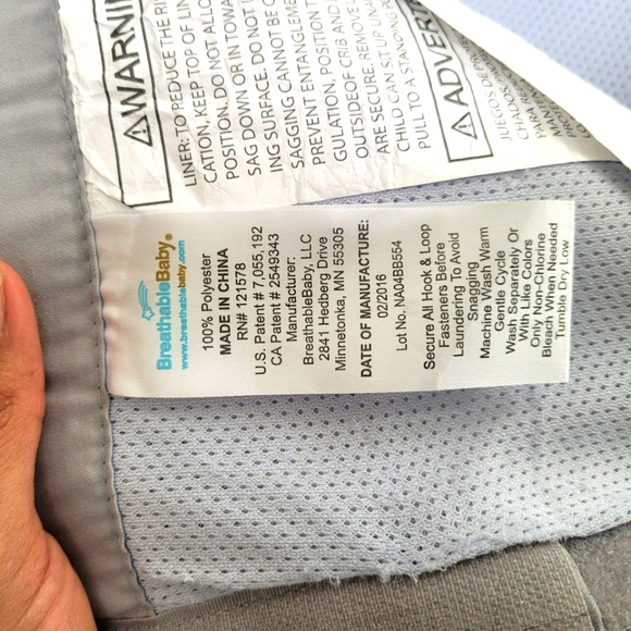 Breathable Baby Classic Gray Mesh Crib Liner - Picture 3 of 4